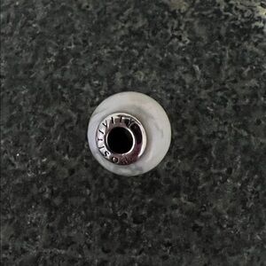 Pandora Silver and White Charm Bead “positivity”